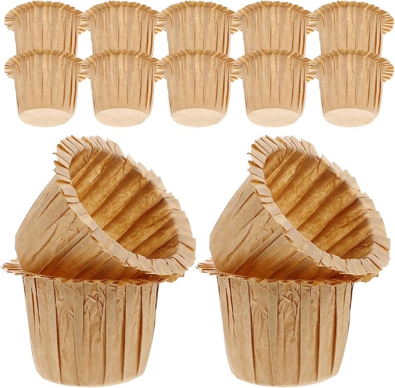 Natural Color Greaseproof Paper Cupcake Liners Muffin Cups 30pcs for Weddings Parties - Image 1